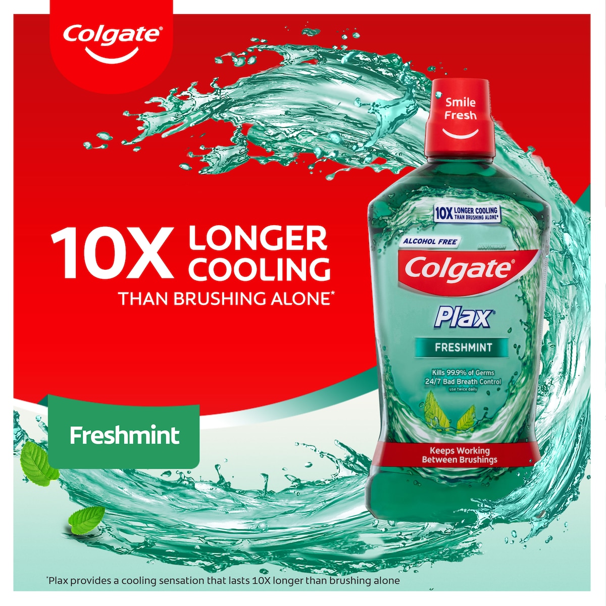 Colgate Plax Alcohol Free Mouthwash Freshmint 1 Litre