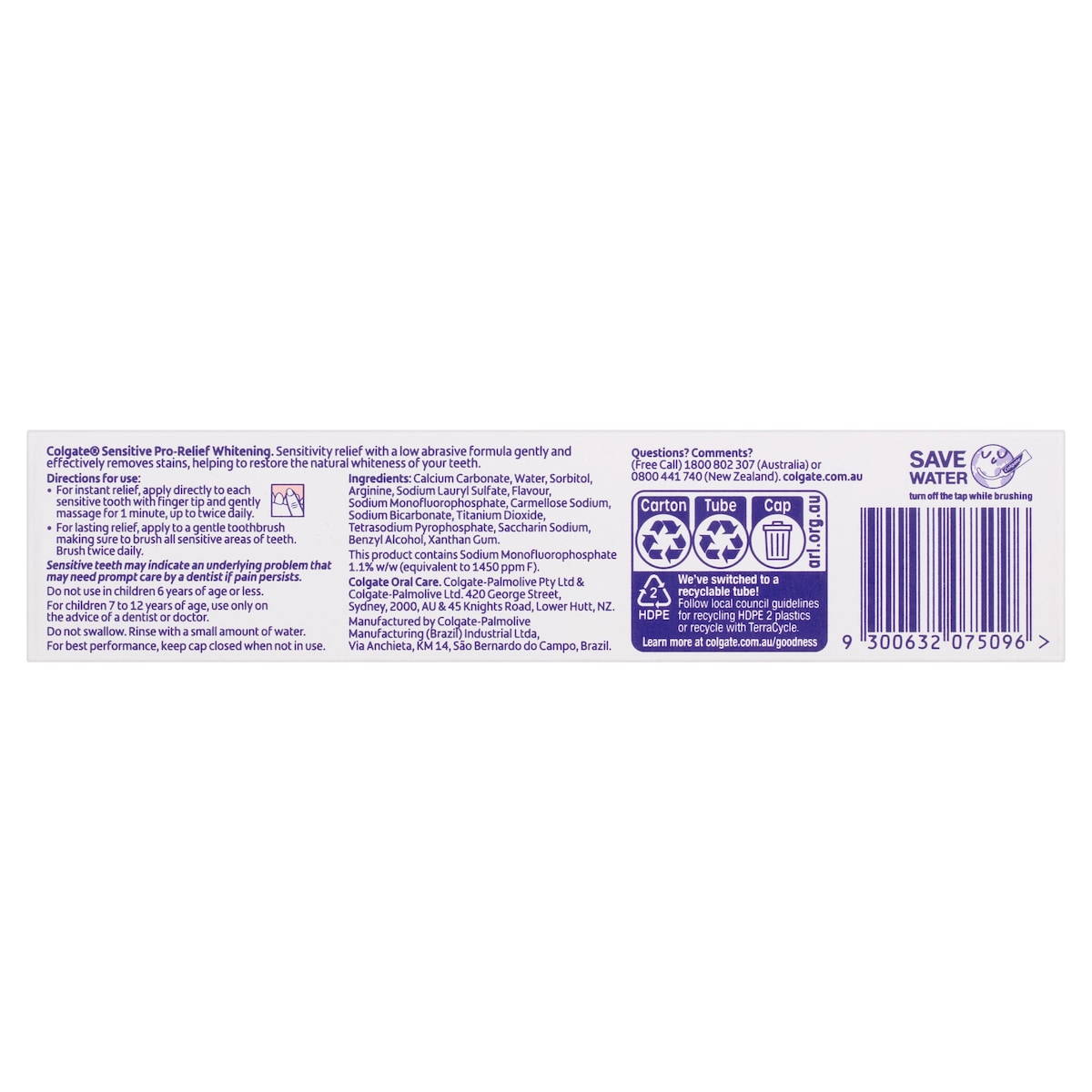 Colgate Sensitive Pro-Relief Whitening Toothpaste 110g