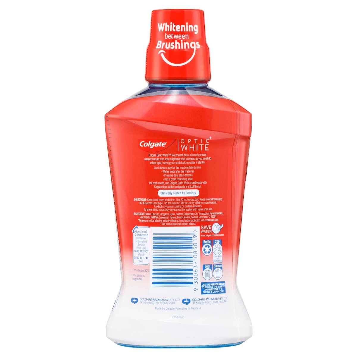 Colgate Optic White Teeth Whitening Mouthwash 500ml