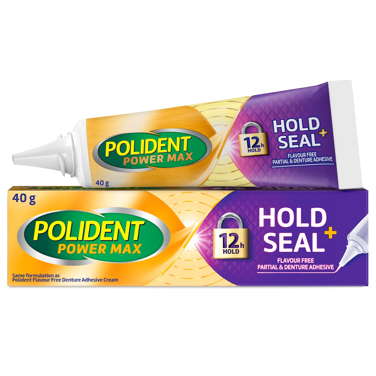 Polident Power MAX Hold+Seal Denture Adhesive Cream 40g