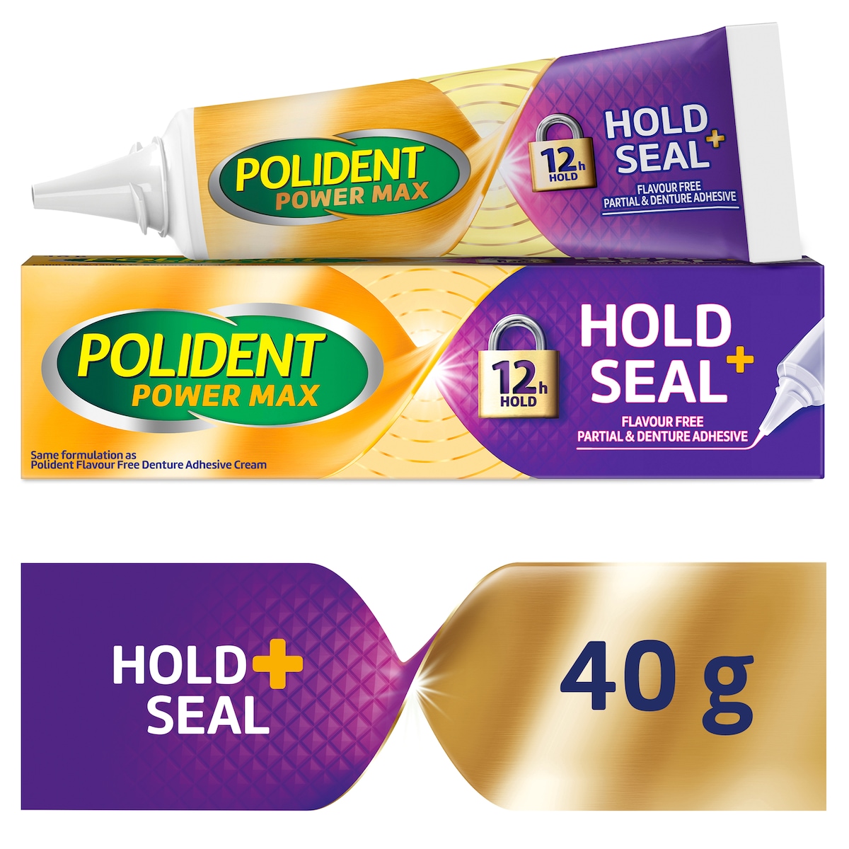 Polident Power MAX Hold+Seal Denture Adhesive Cream 40g