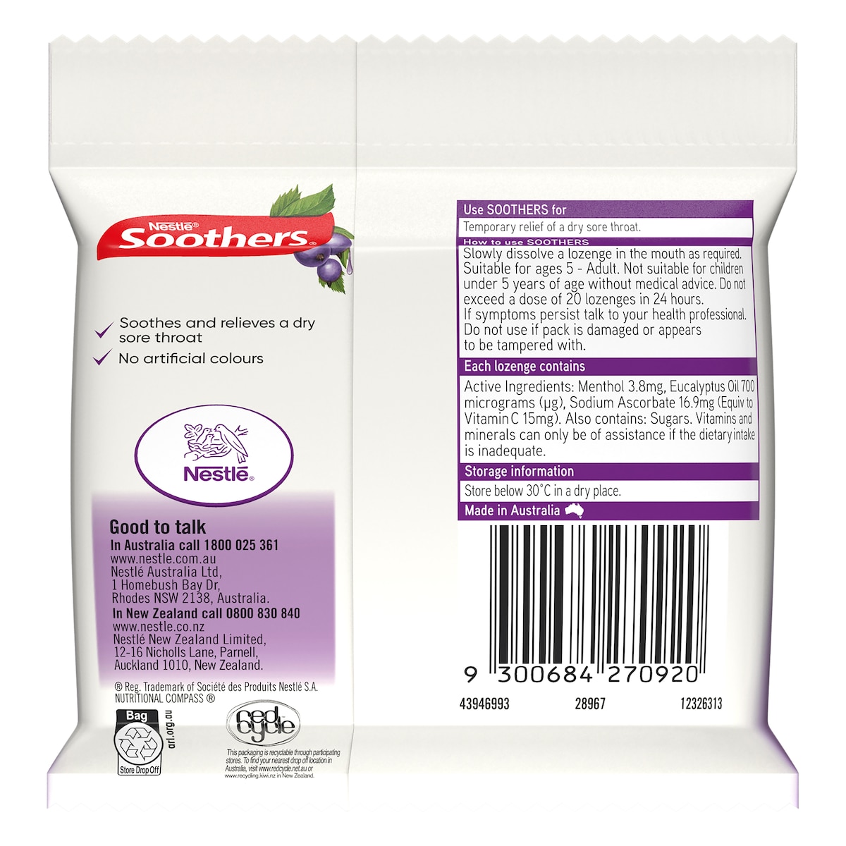 Nestle Soothers Blackcurrant Multipack 3 x 10 Lozenges