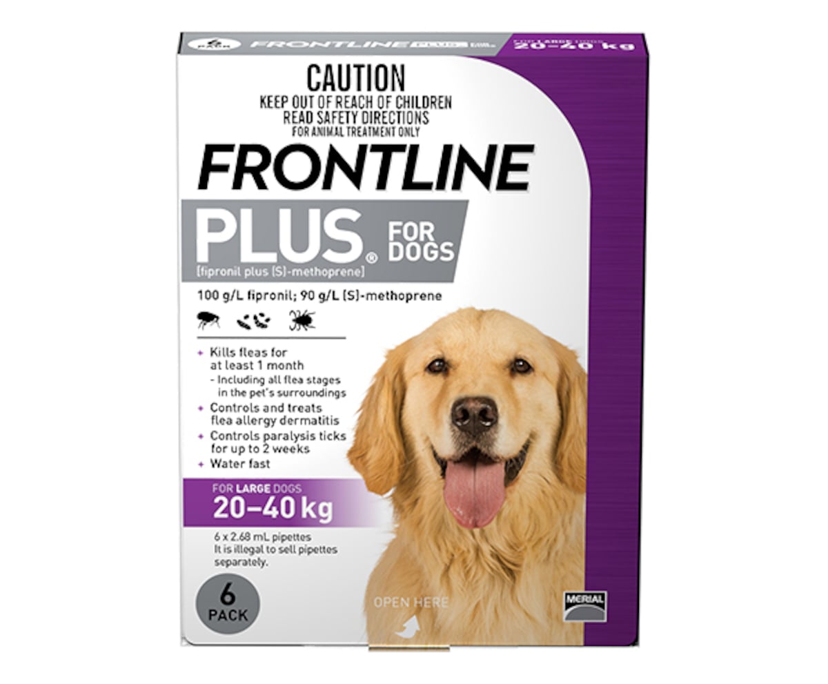 Frontline Plus for Large Dogs 20-40kg Purple 6 Doses