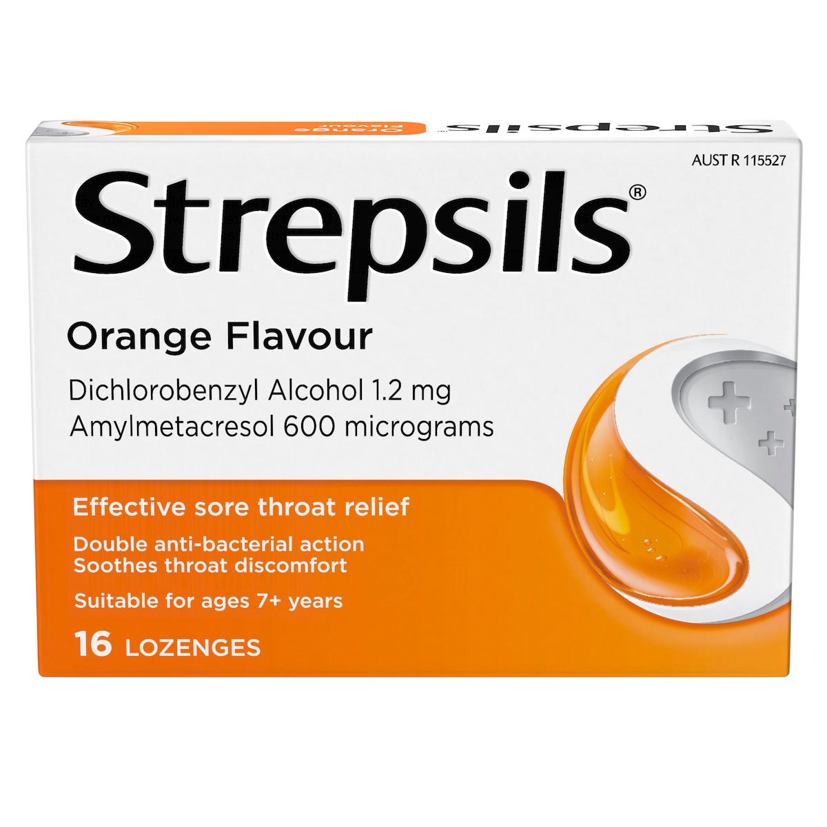 Strepsils Sore Throat Relief Orange 16 Lozenges