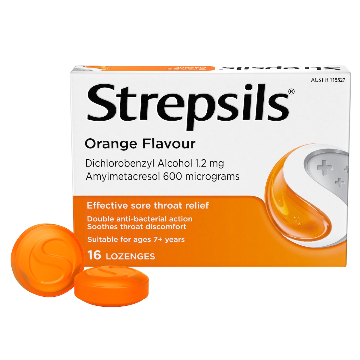 Strepsils Sore Throat Relief Orange 16 Lozenges