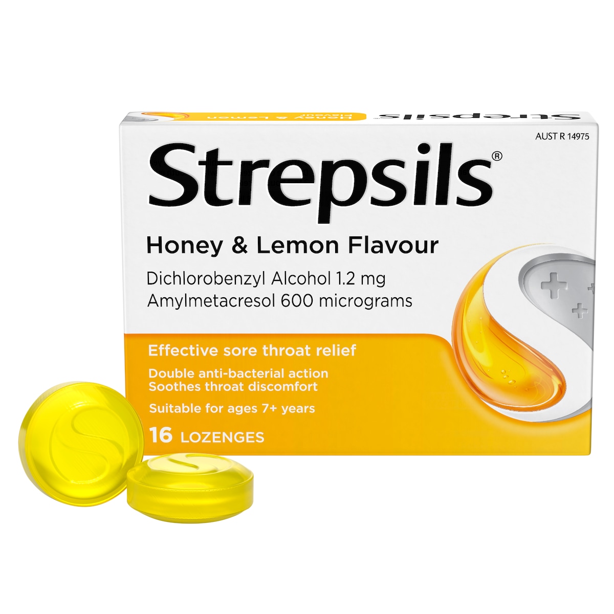 Strepsils Sore Throat Relief Honey & Lemon 16 Lozenges