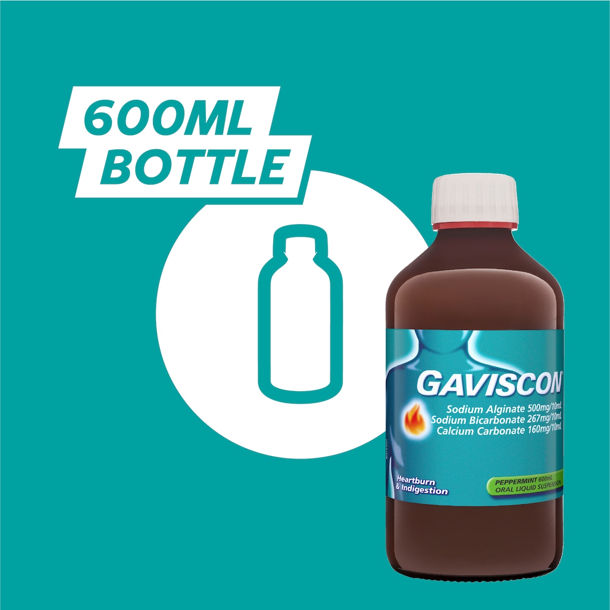 Gaviscon Peppermint Liquid 600ml