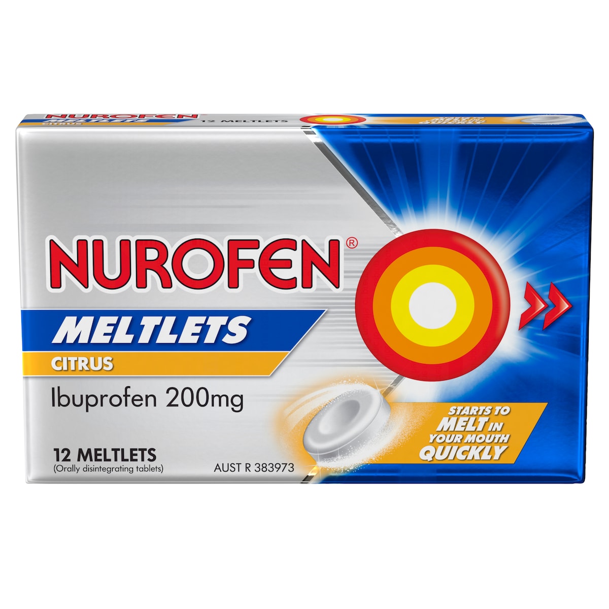 Nurofen Meltlets Pain Relief Citrus 12 Tablets