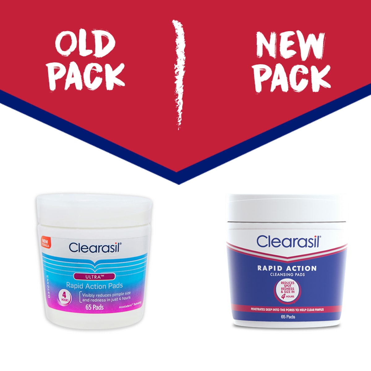 Clearasil Rapid Action Cleansing Pads 65 Pads