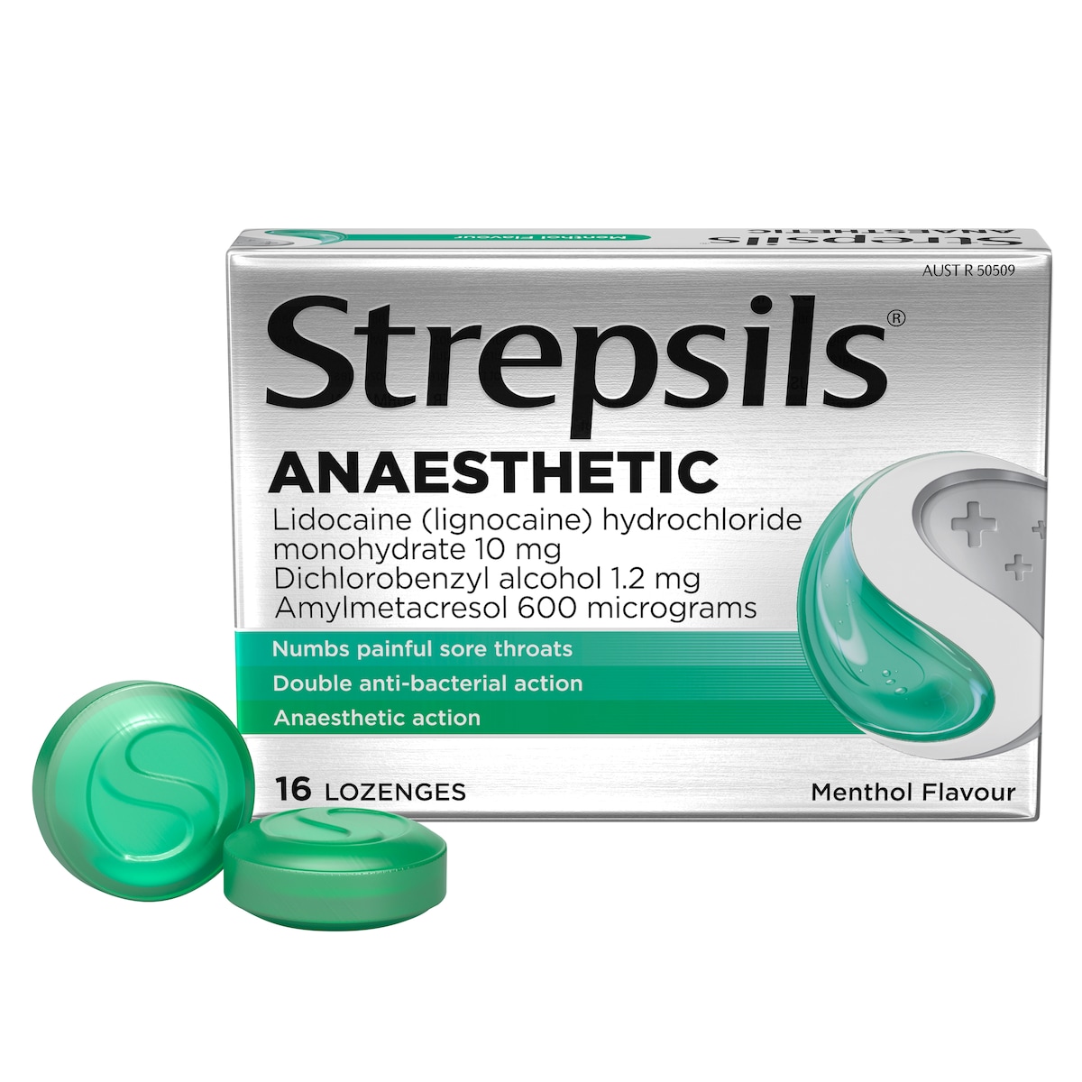 Strepsils Plus Anaesthetic Dual Action Menthol Lozenges 16 Pack