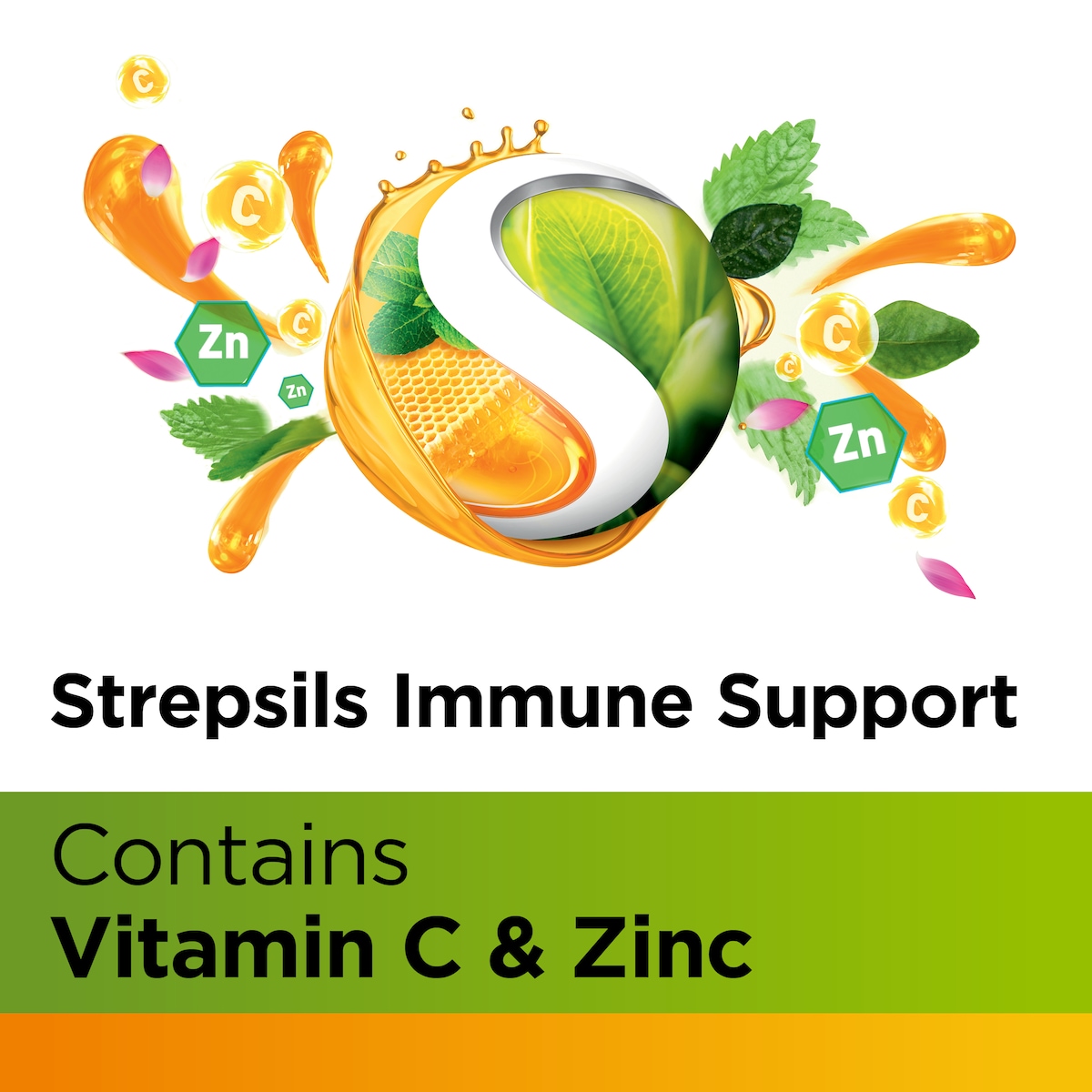 Strepsils Herbal Immune Support Honey Lemon Lozenges 32 Pack