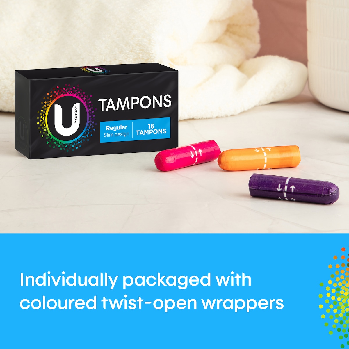 U by Kotex Regular Slim Tampons 16 Pack