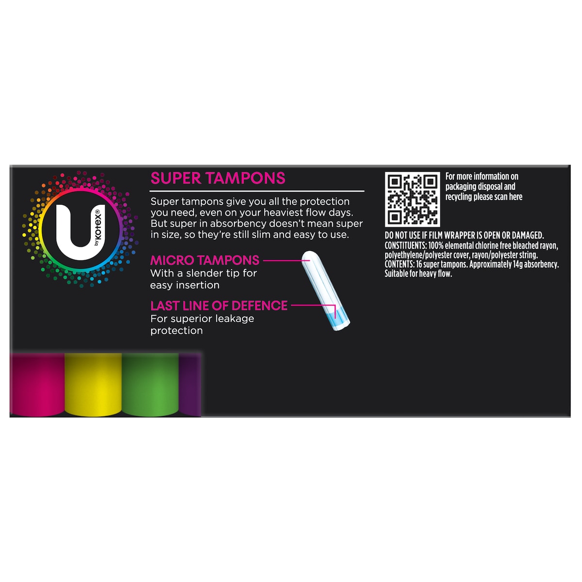 U by Kotex Super Slim Tampons 16 Pack