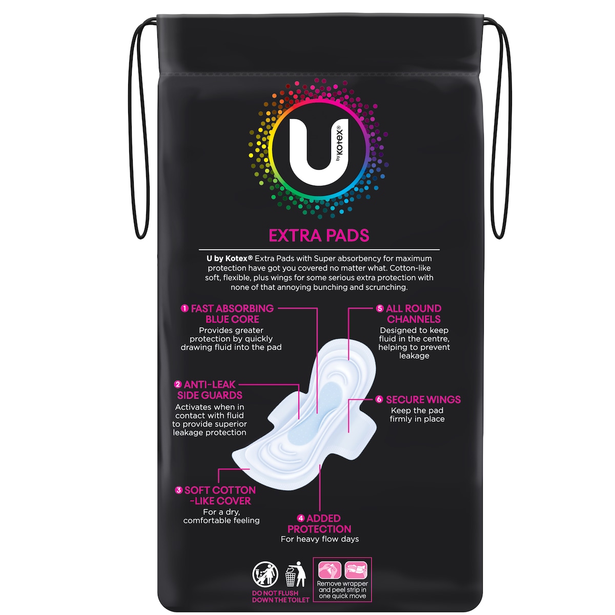 U by Kotex Extra Super Pads with Wings 14 Pack