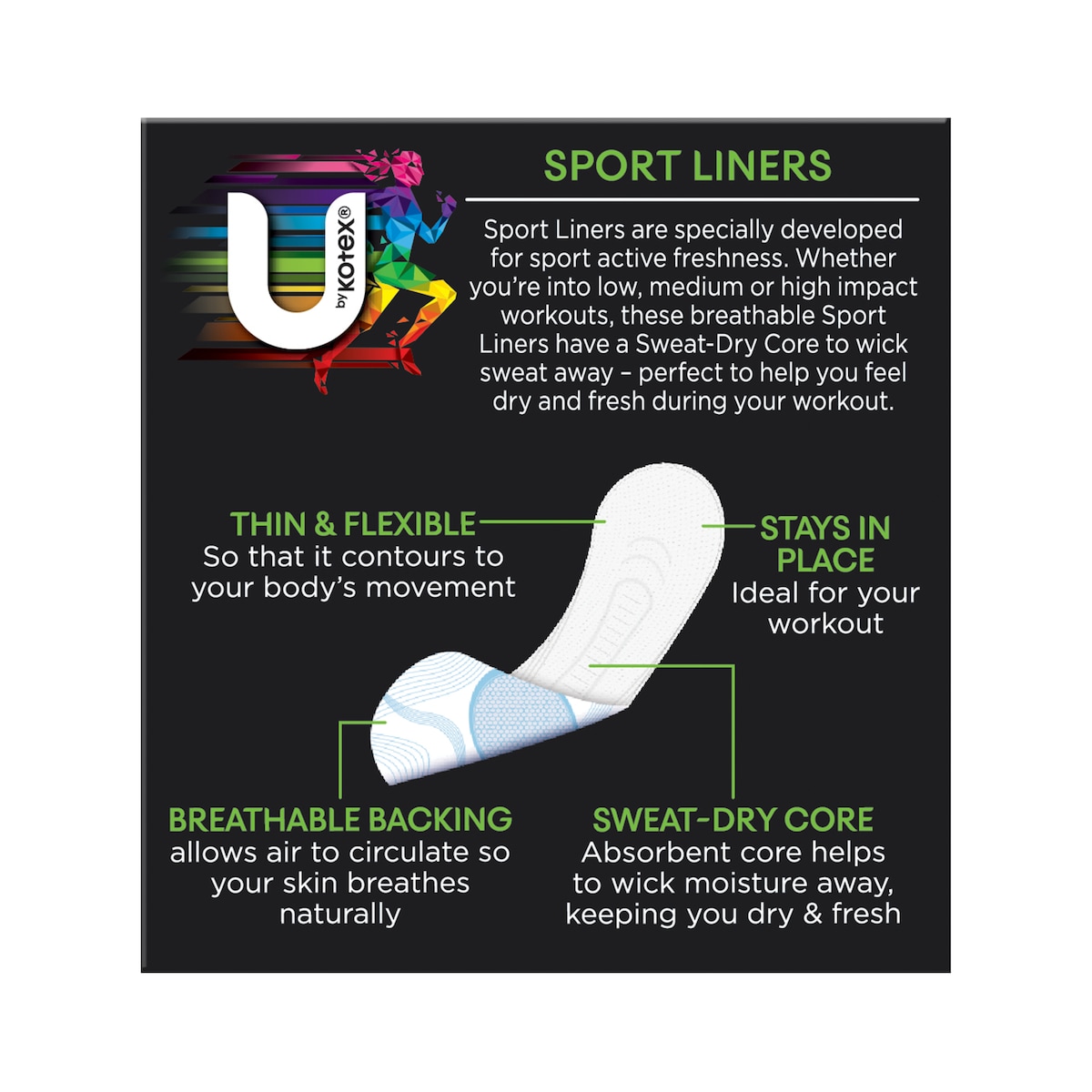 U by Kotex Sport Liners 30 Pack