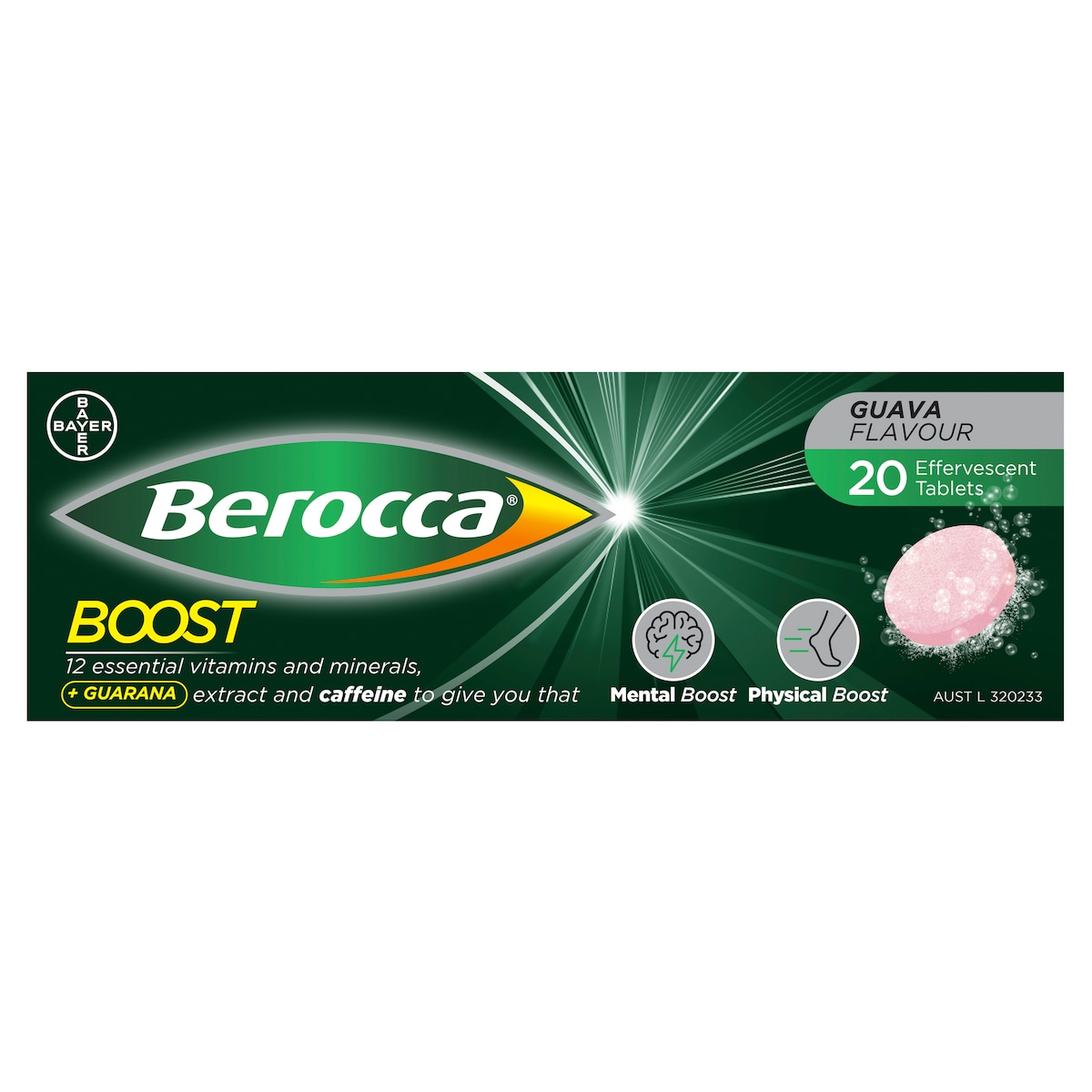 Berocca Boost Guava Effervescent Tablets 20 Pack