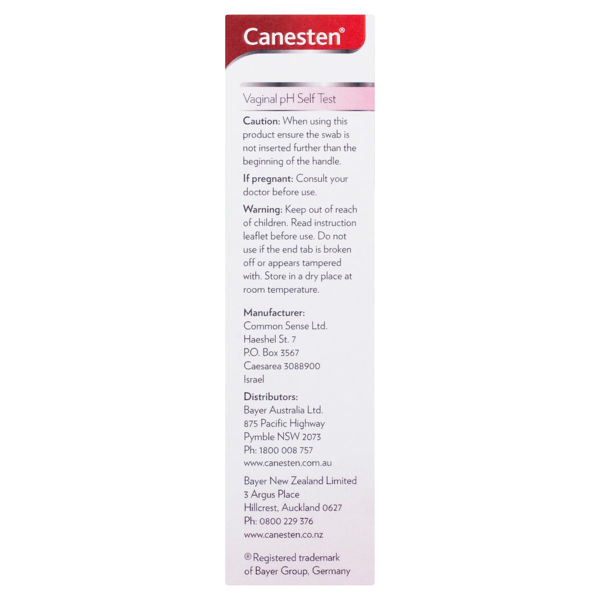 Canesten Vaginal pH Self Test 1 Pack