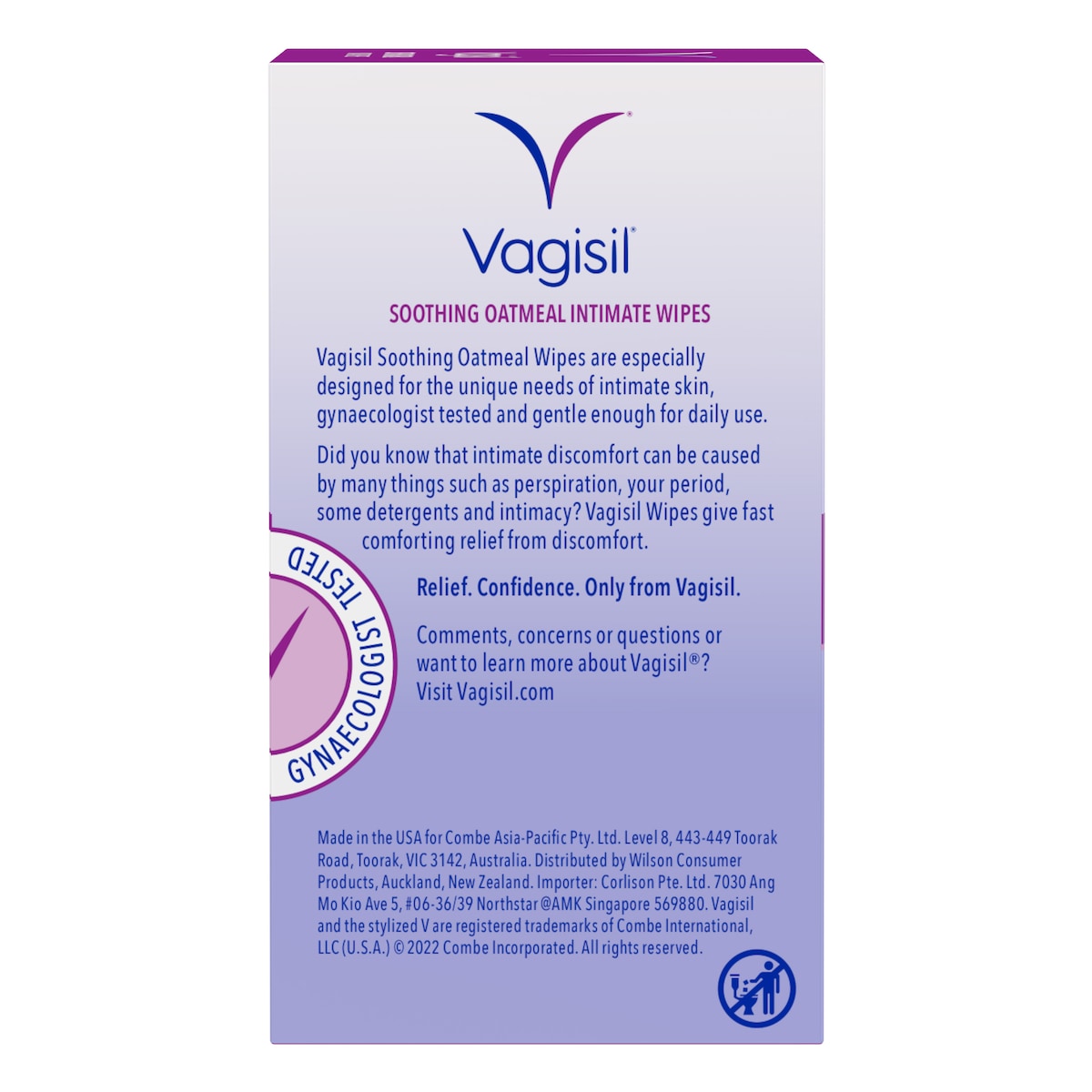 Vagisil Soothing Oatmeal Intimate Wipes 12 Pack