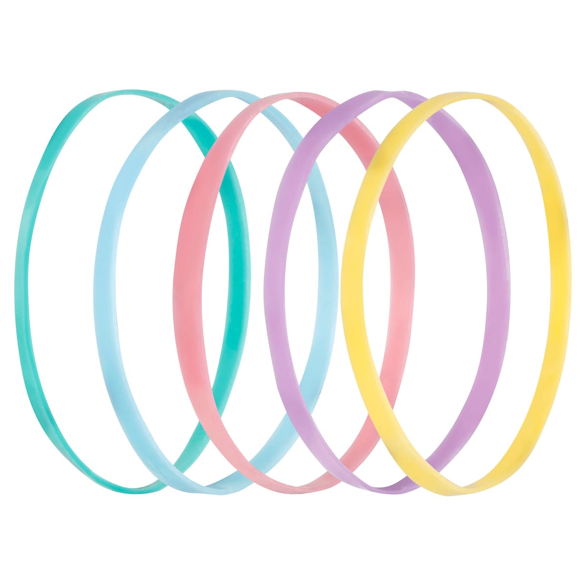 Lady Jayne Pastel Snagless Elastomer Elastics 2.5cm 50 Pack