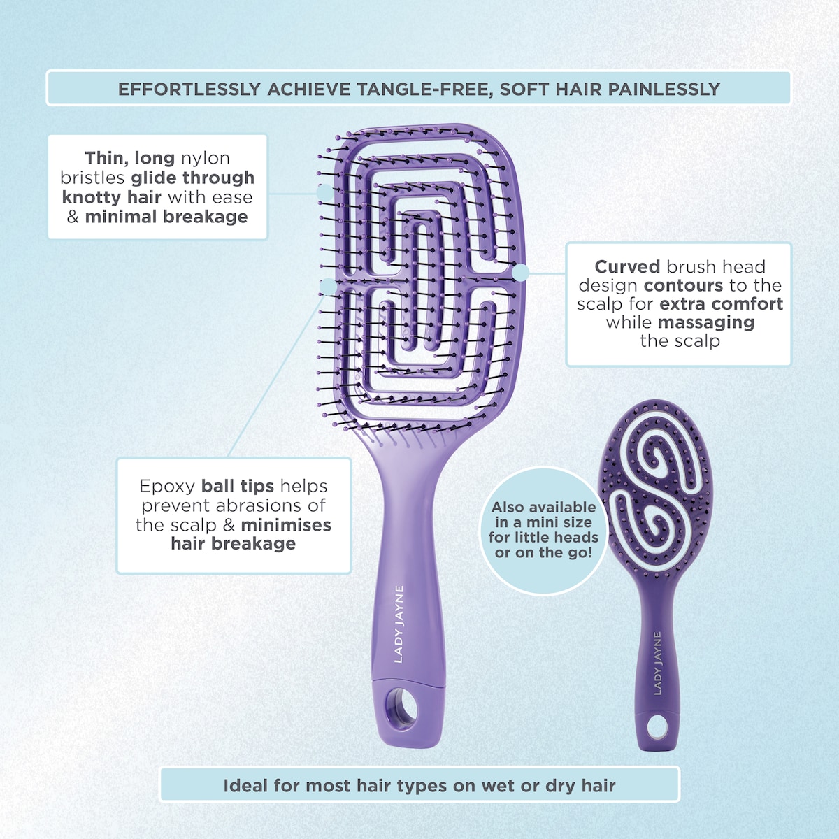 Lady Jayne Flexi-Glide Detangling Brush