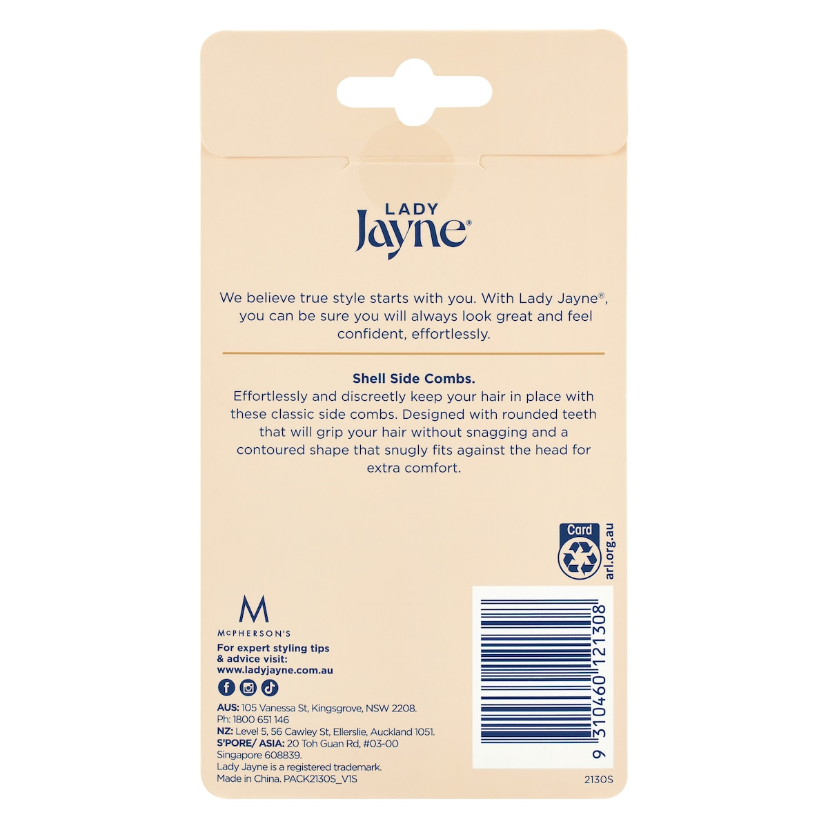 Lady Jayne Side Comb Shell 4 Pack