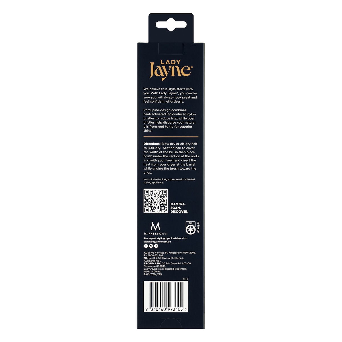 Lady Jayne Salon Pro Small Porcupine Radial Styling Brush 1 Pack