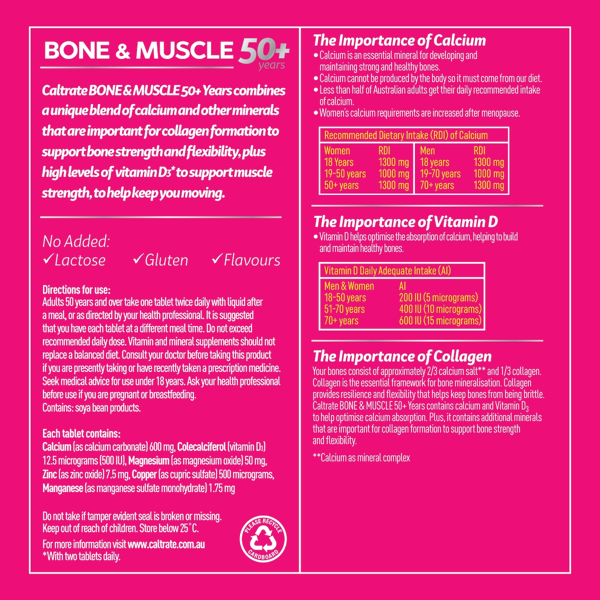 Caltrate Bone & Muscle 50+ 100 Tablets