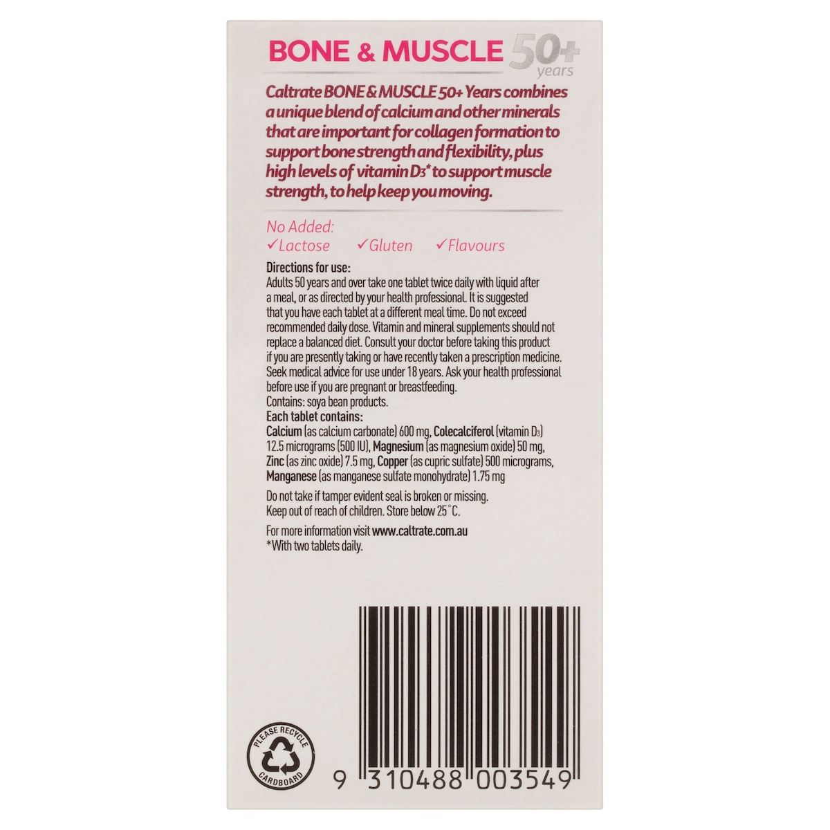 Caltrate Bone & Muscle 50+ 60 Tablets