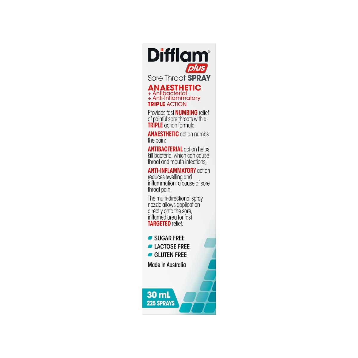 Difflam Plus Anaesthetic Sore Throat Spray Watermelon Triple Action 30ml