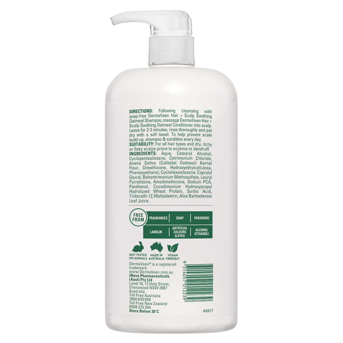 DermaVeen Oatmeal Conditioner 1 Litre