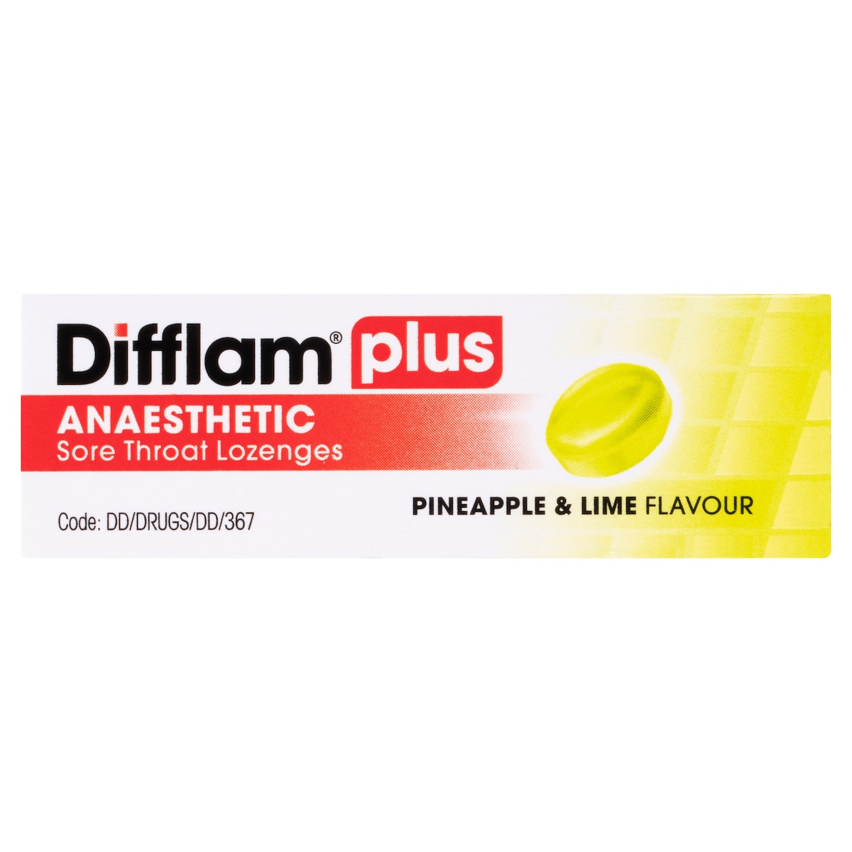 Difflam Plus Anaesthetic Sore Throat Lozenges Pineapple & Lime 16 Pack