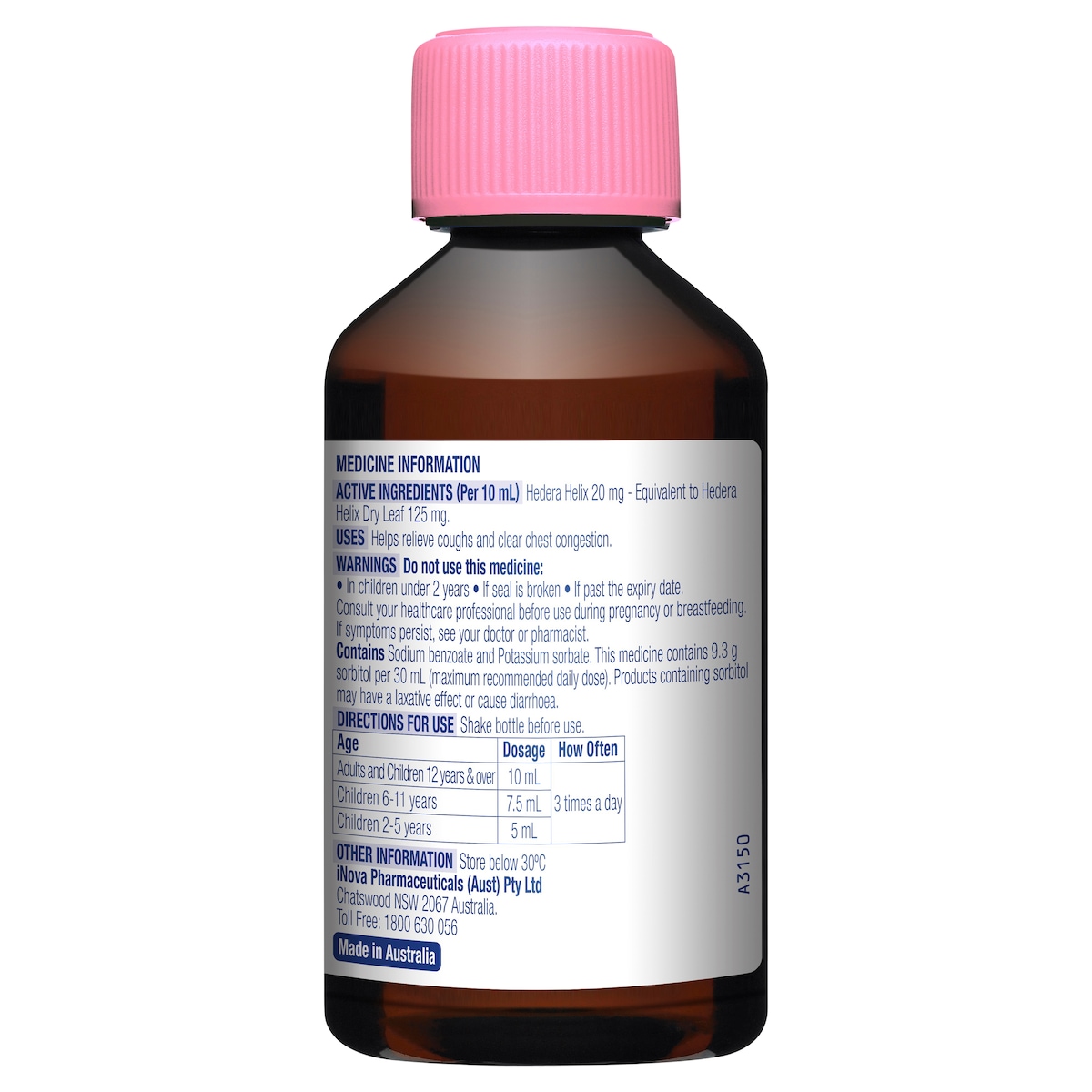 Durotuss Childrens Cough Liquid Strawberry 200ml