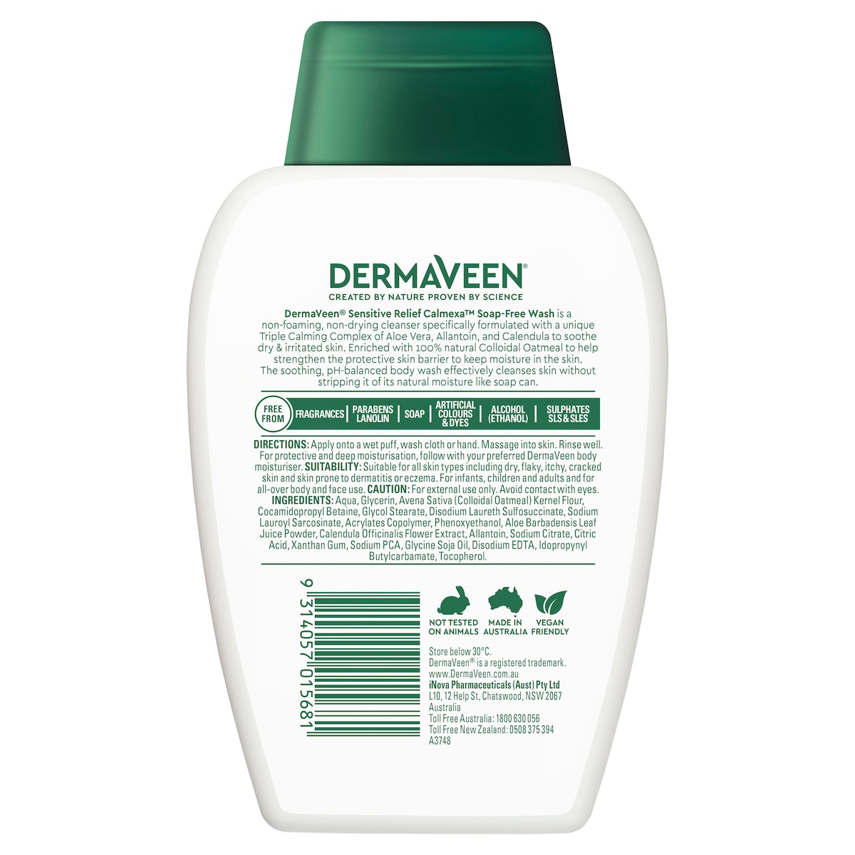 DermaVeen Sensitive Relief Calmexa Soap Free Wash 250ml