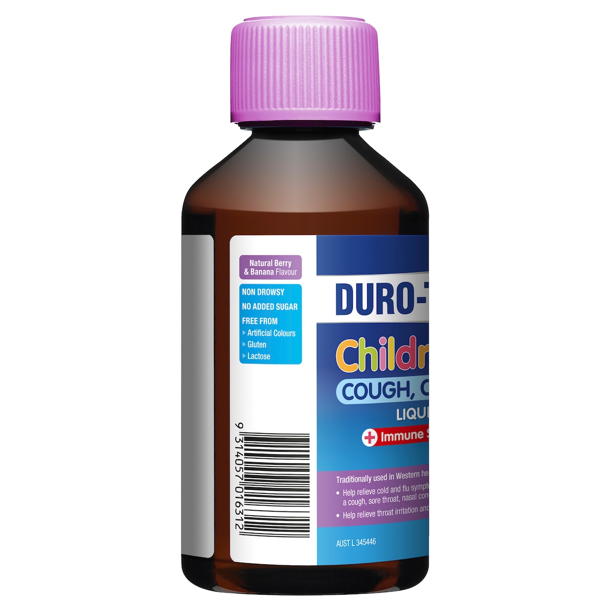 Durotuss Childrens Cough Cold & Flu + Immune Support Berry & Banana 200ml