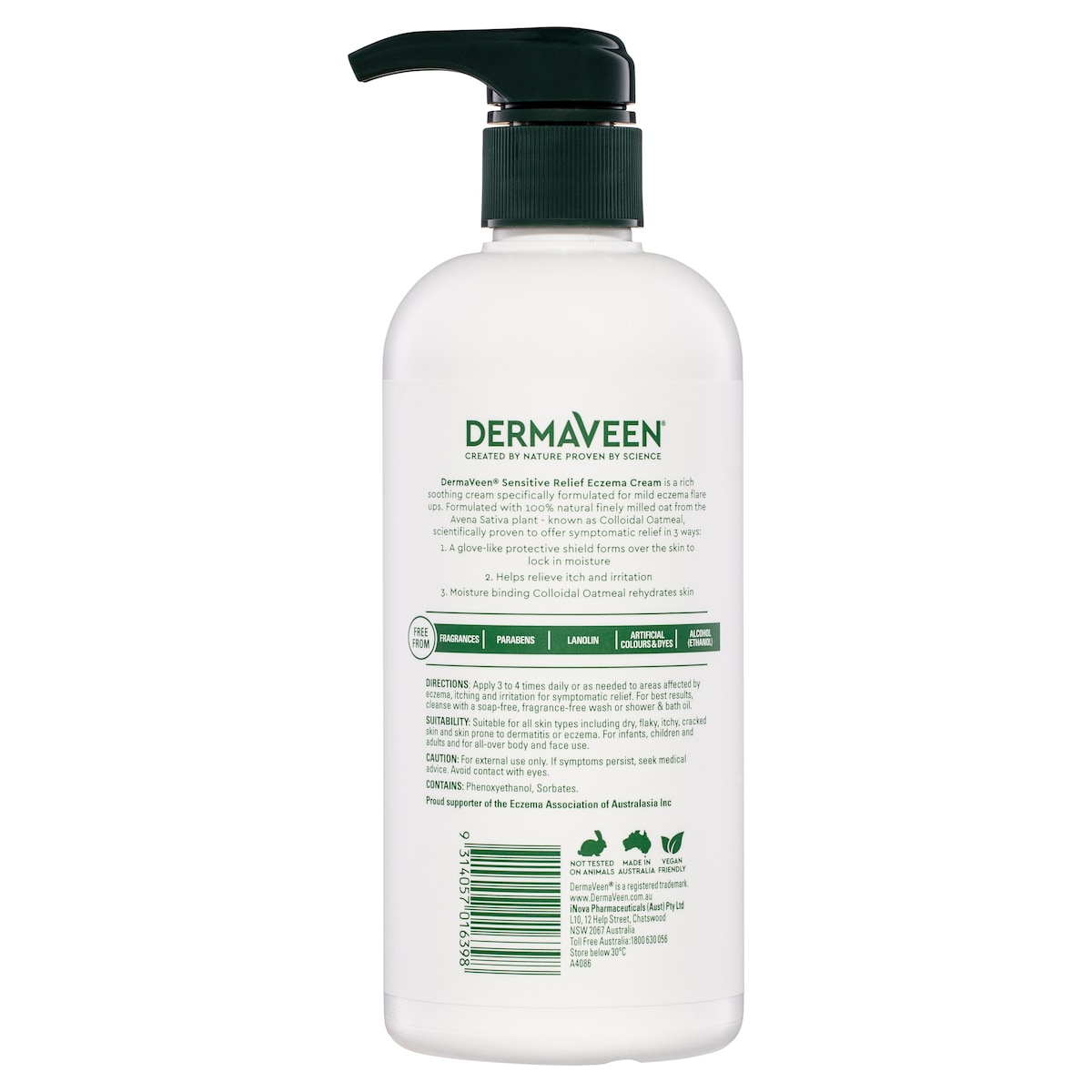 DermaVeen Sensitive Relief Eczema Cream 500ml