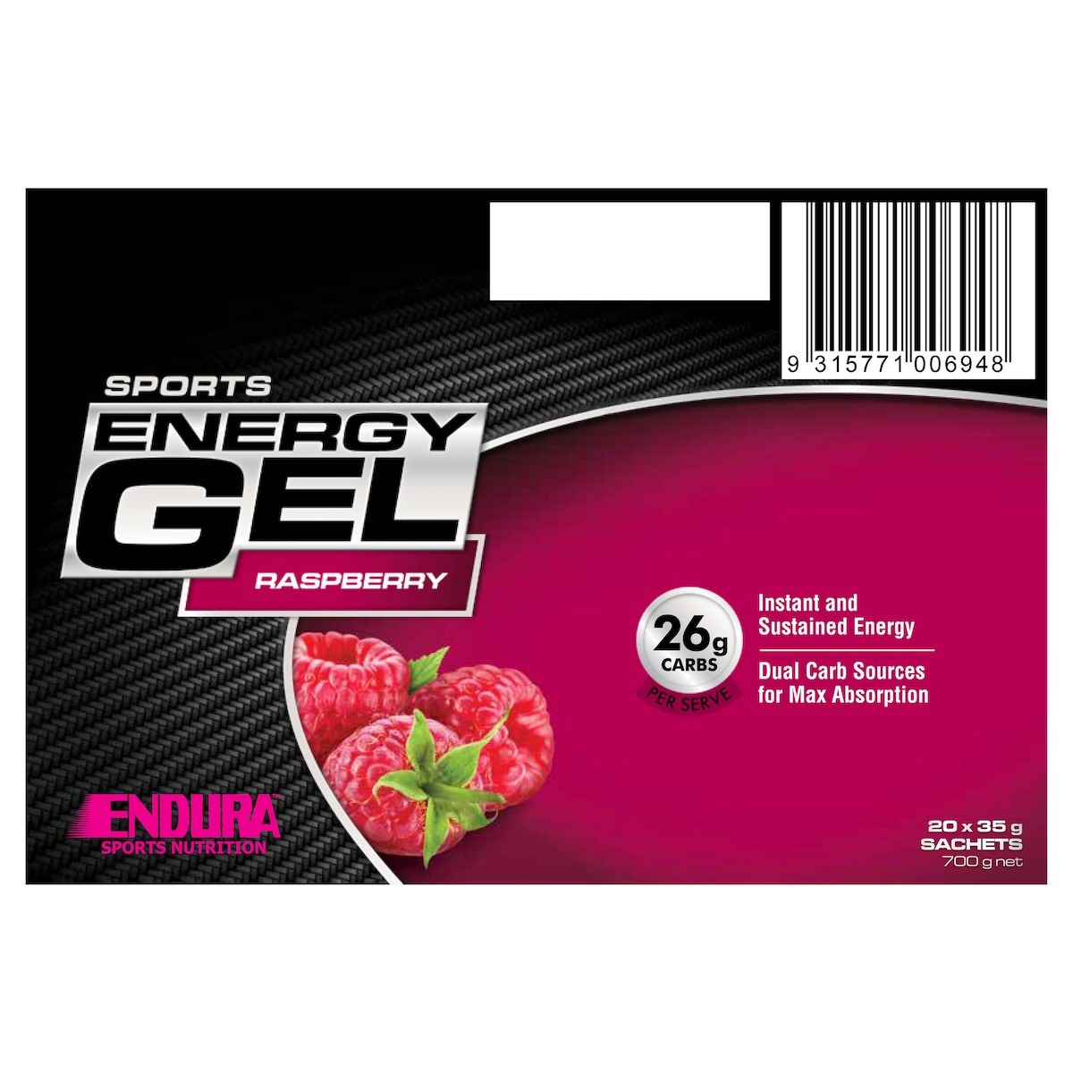 Endura Sports Energy Gel Raspberry 35g