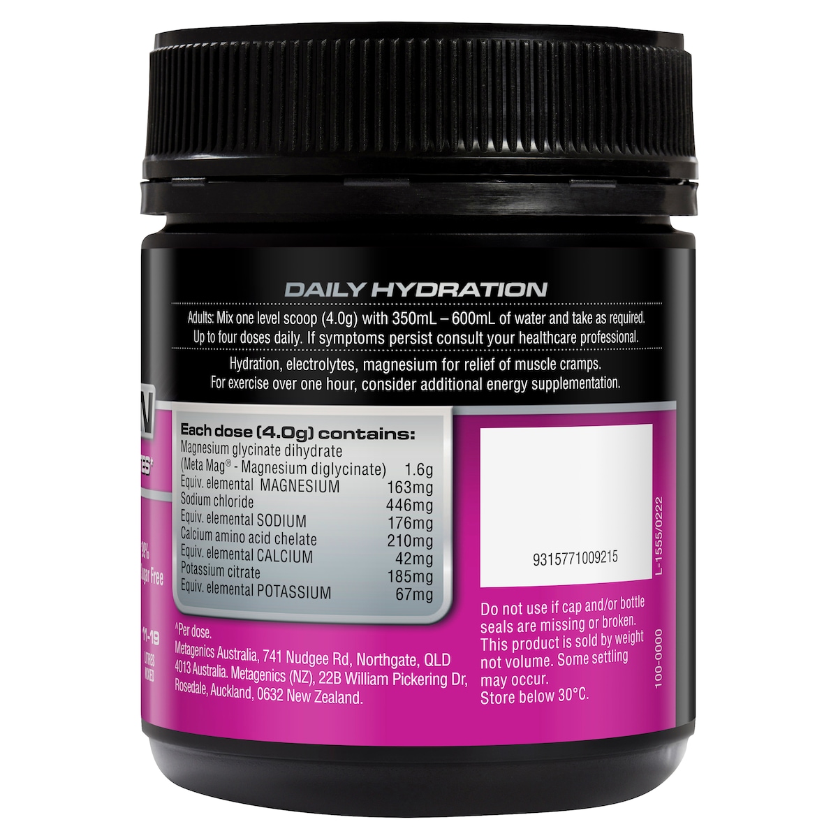 Endura Rehydration Low Carb Fuel Grapeberry 128g