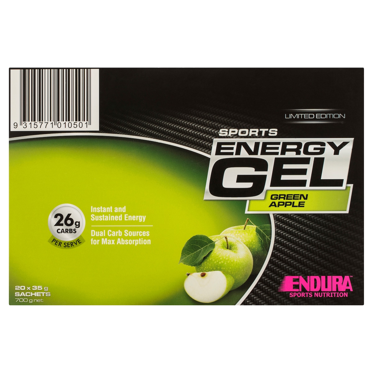 Endura Sports Energy Gel Green Apple 35g