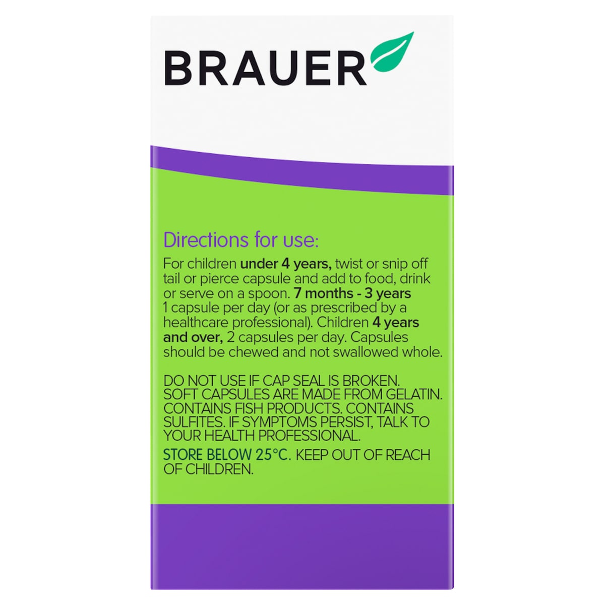 Brauer Baby & Kids Ultra Pure DHA 60 Soft Gels