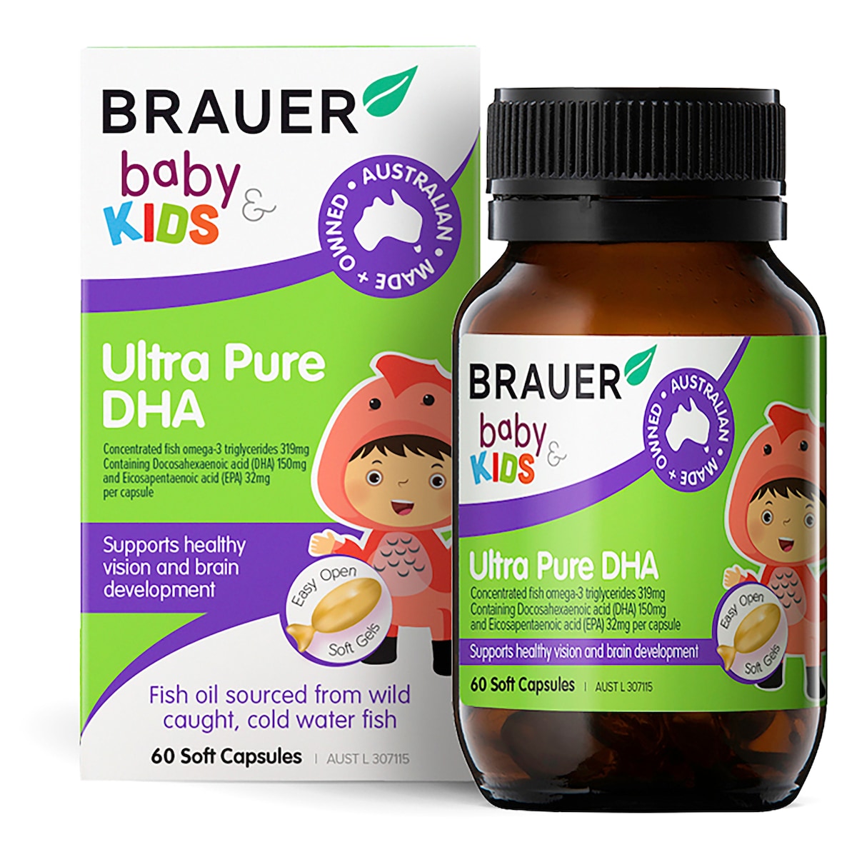 Brauer Baby & Kids Ultra Pure DHA 60 Soft Gels