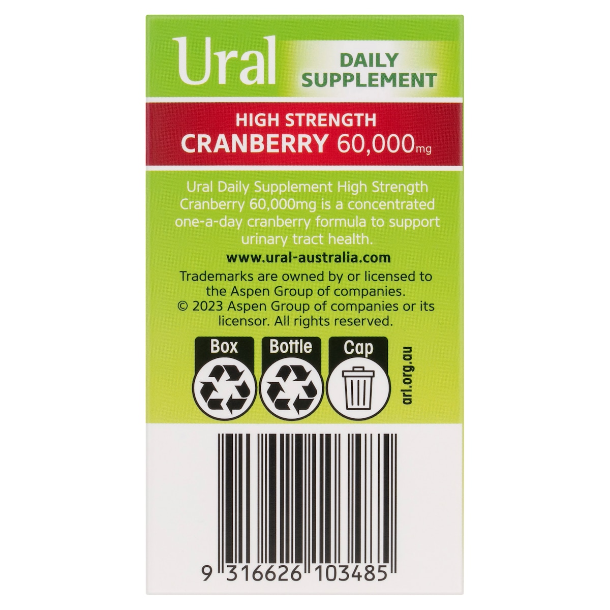 Ural High Strength Cranberry 60000mg 30 Capsules