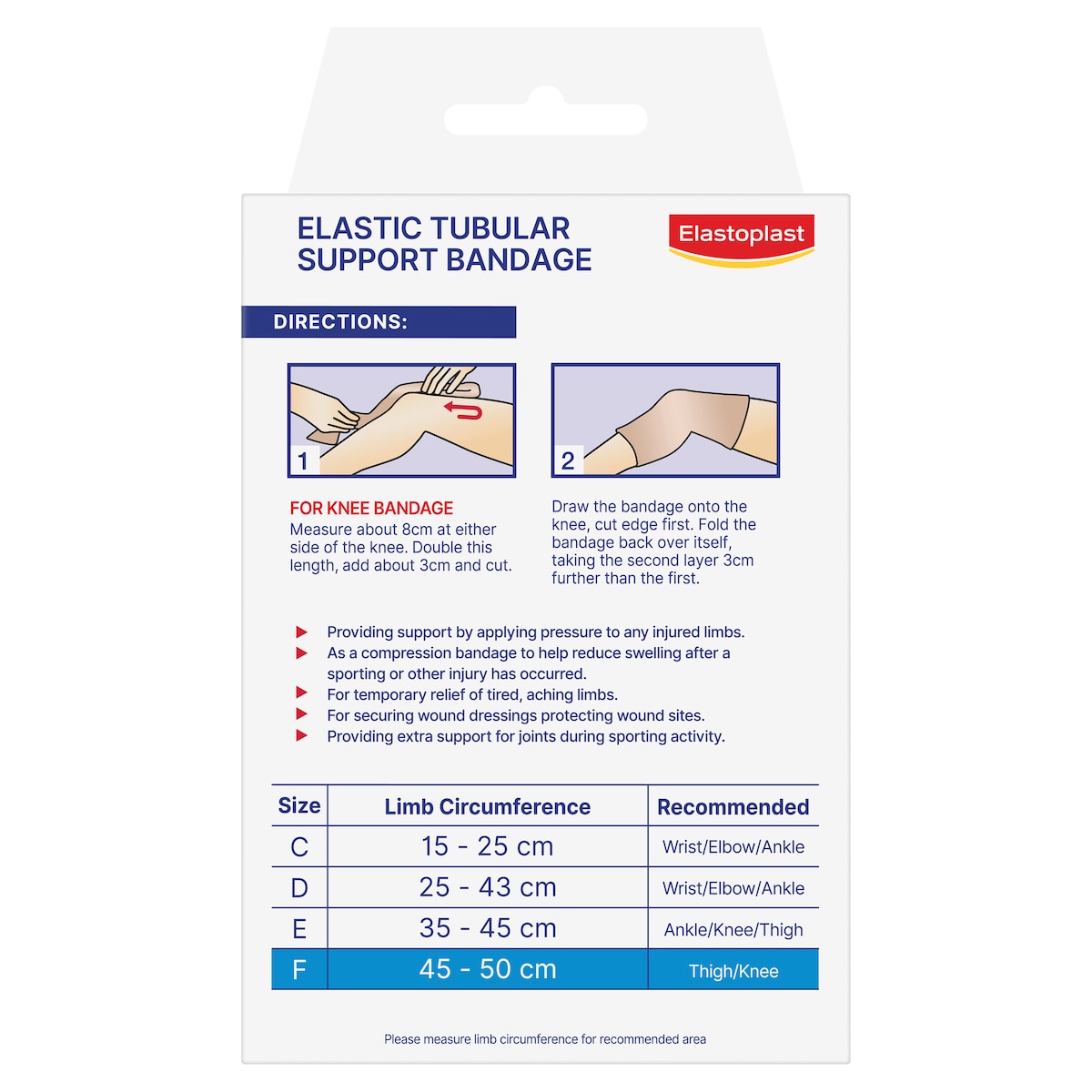 Elastoplast Elastic Tubular Support Bandage Size F 1m