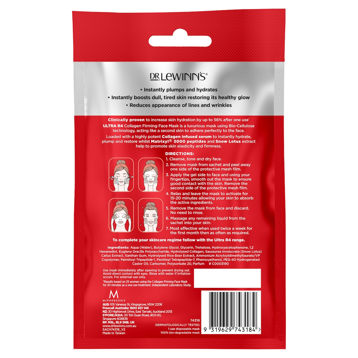 Dr Lewinns Ultra R4 Firming Face Mask