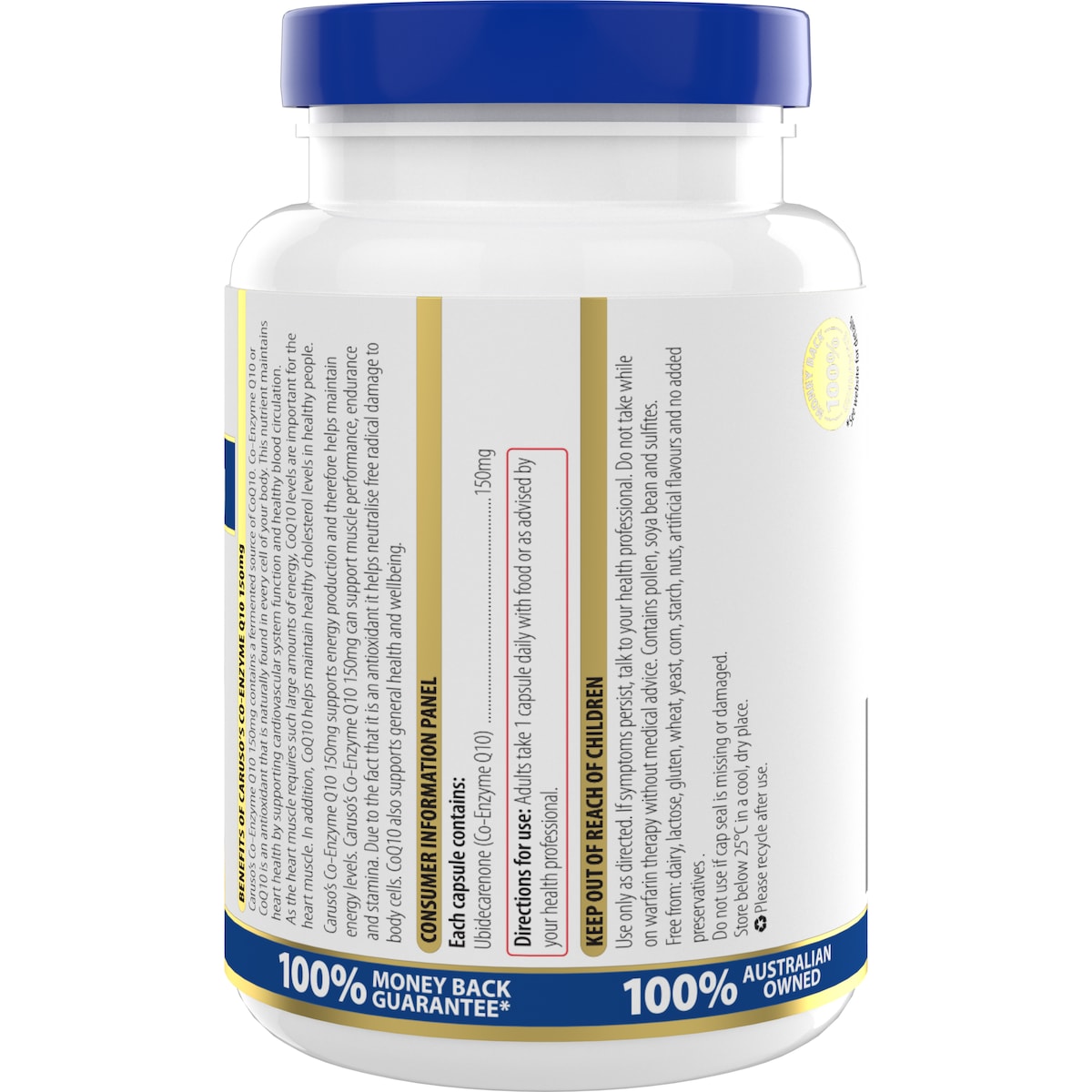 Carusos Co-Enzyme Q10 150mg 90 Capsules