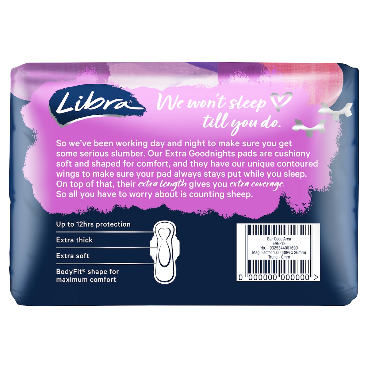 Libra Extra Goodnights Pads with Wings 10 Pack