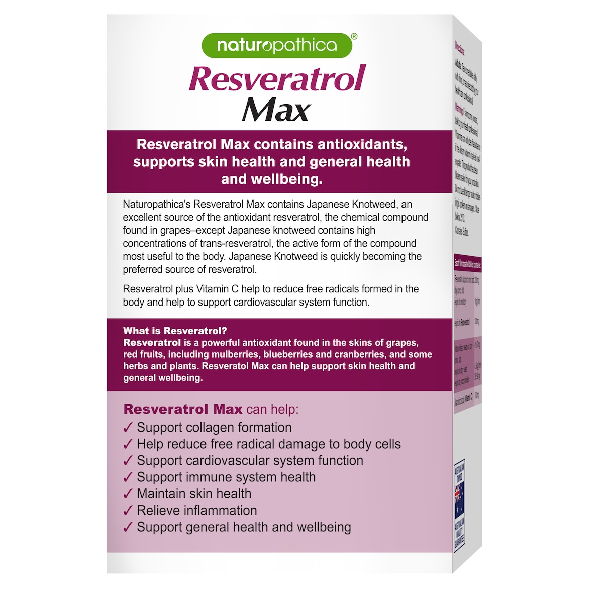 Naturopathica Resveratrol Max Antioxidant Rich 30 Tablets