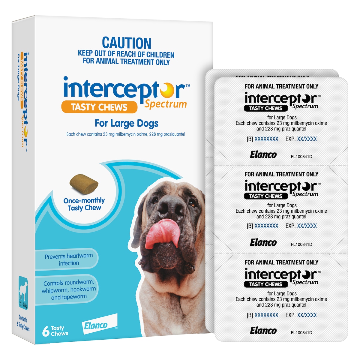 Interceptor Spectrum Blue Large 22-45kg 6 Tasty Chews