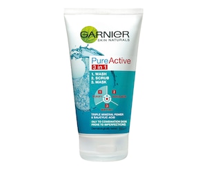 Garnier Pure Active 3in1 Wash Scrub & Mask 150ml
