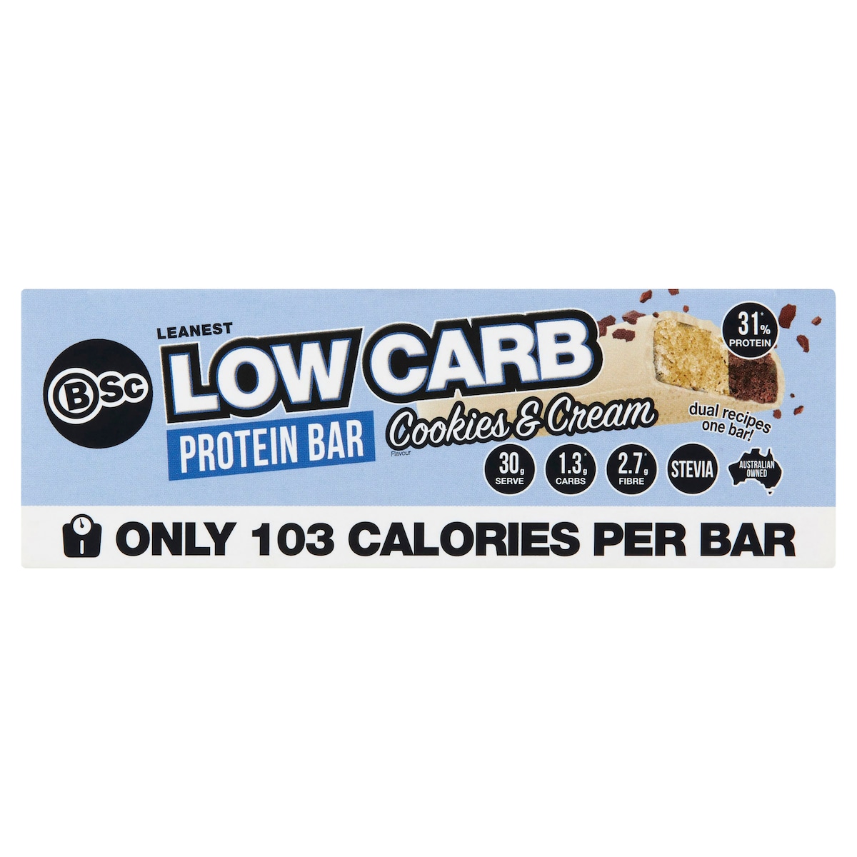 BSc Leanest Low Carb Protein Bar Cookies & Cream 7 x 30g