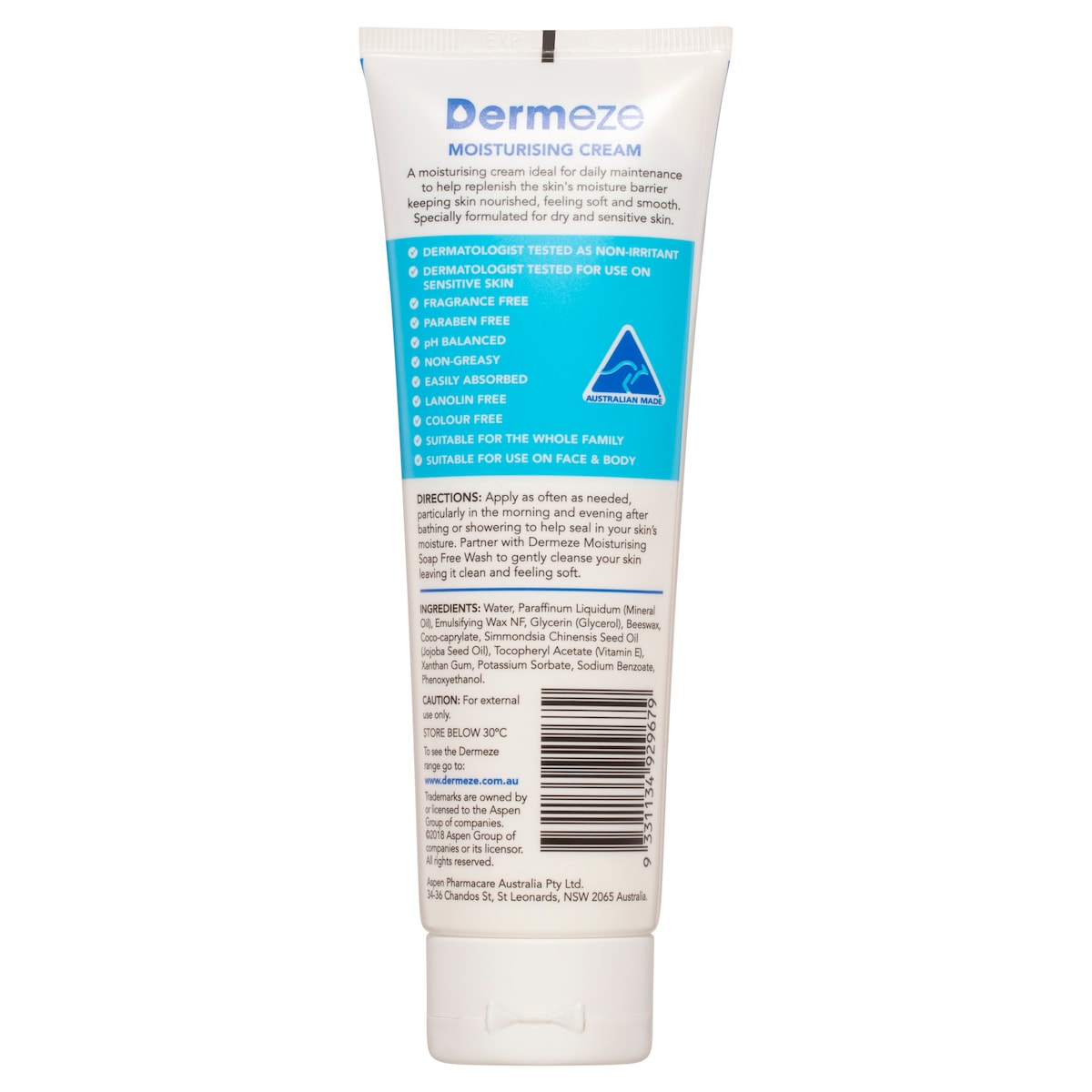 Dermeze Moisturising Cream 100g